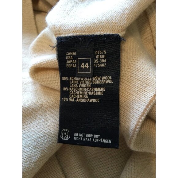 NWT Vintage Escada Womens Beige Turtleneck Sweater Size 44 Cashmere Wool Blend L - Picture 7 of 10